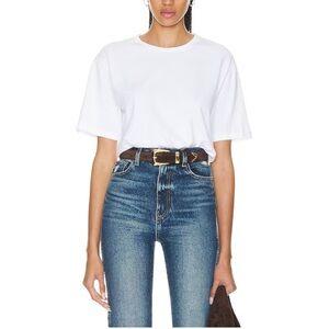 KHAITE Mae Short Sleeve Tee in White Size XL (EUC) Retail $340